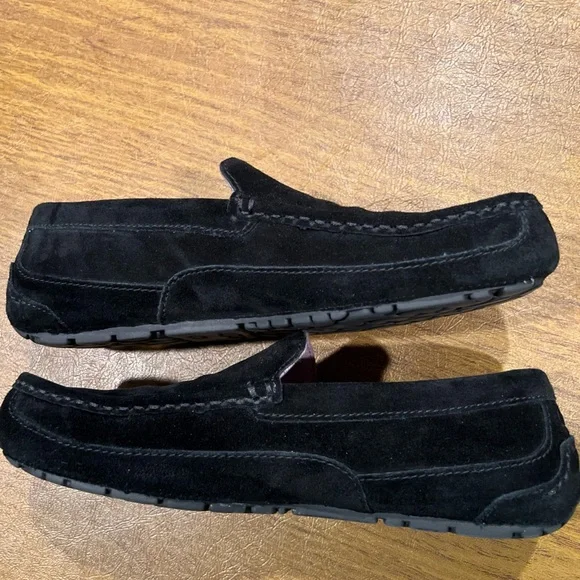 UGG Men's Adler Black Suede Slip-Ons - Picture 2 of 13